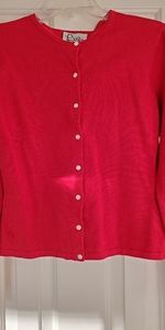 Lilly Pulitzer, red silk/spandex sweater, size S